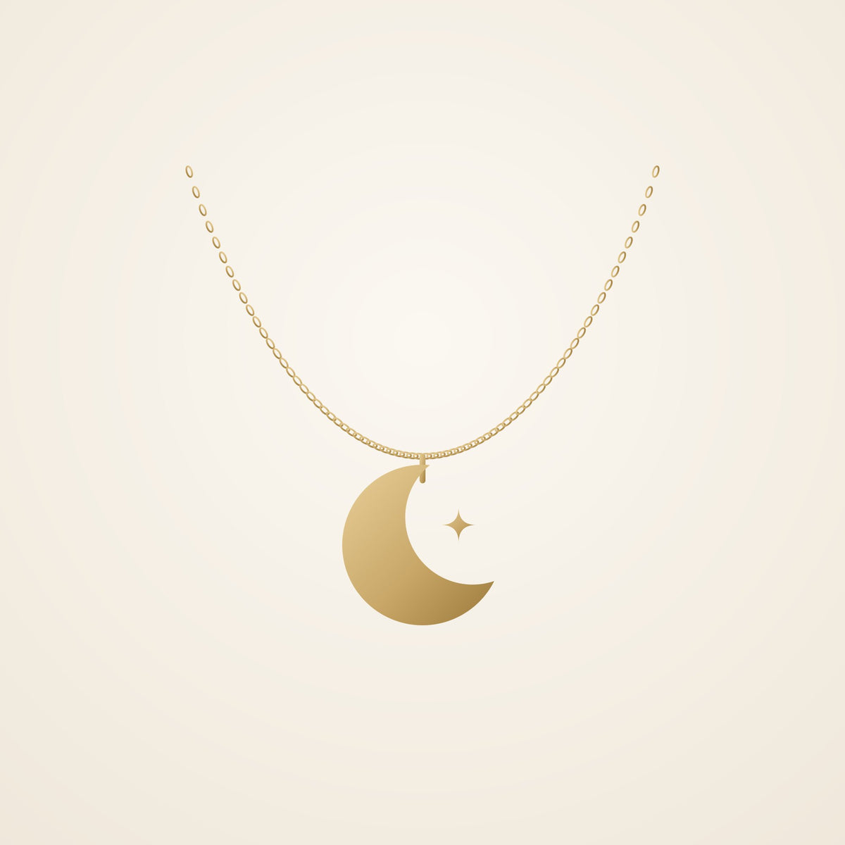 Gold crescent moon necklace
