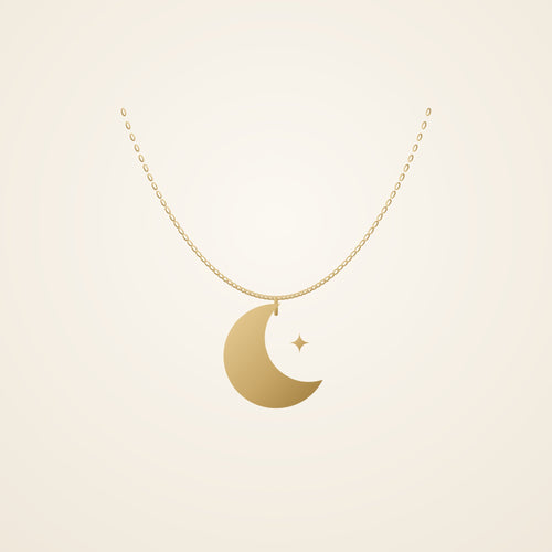 Gold crescent moon necklace
