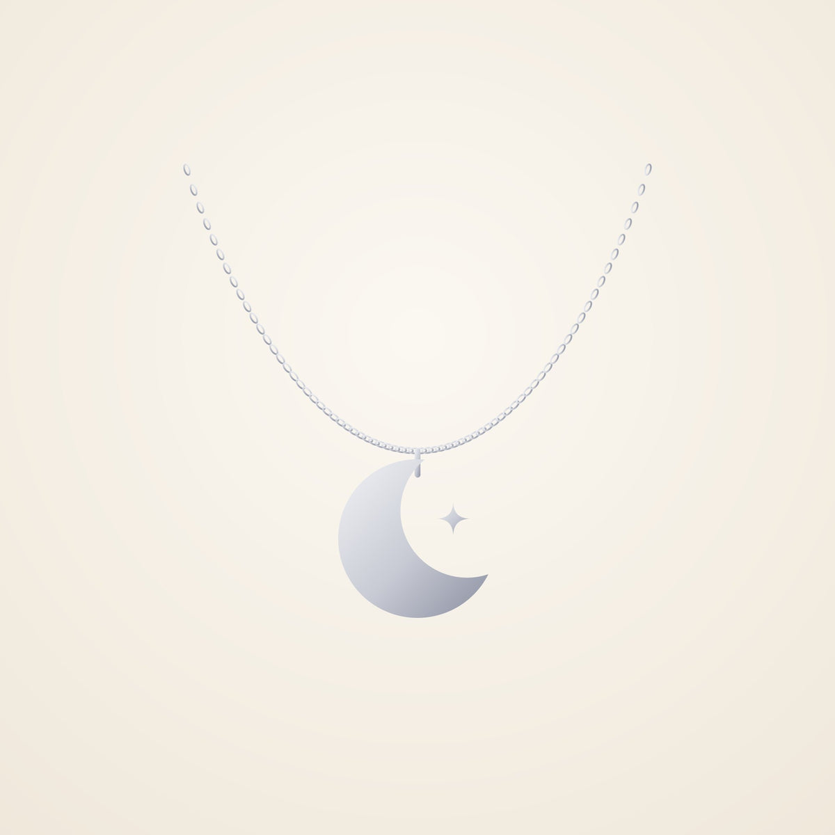 Silver crescent moon necklace