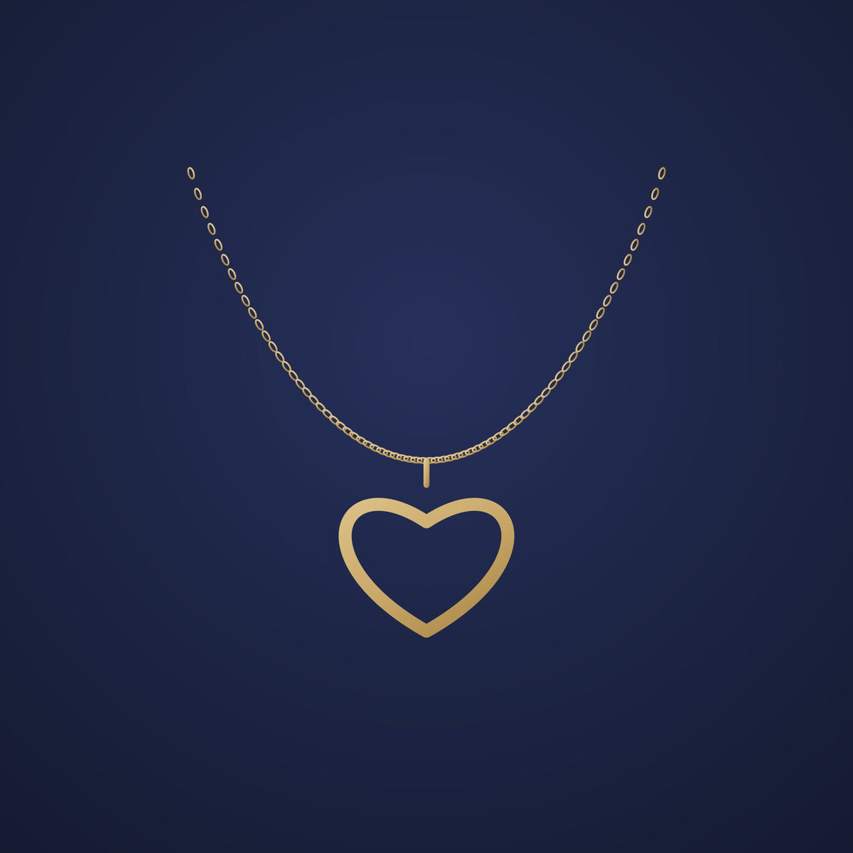 Heart necklace on a night-sky background