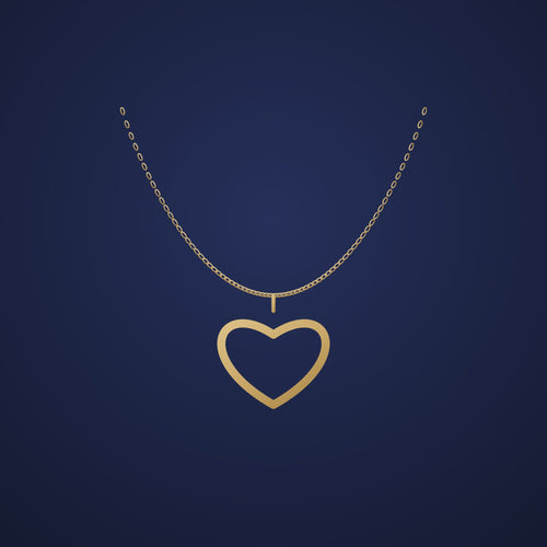Heart necklace on a night-sky background
