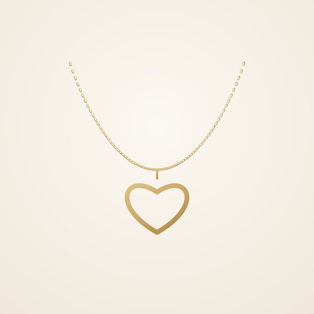 Gold open heart necklace