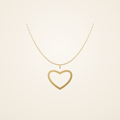 Gold open heart necklace
