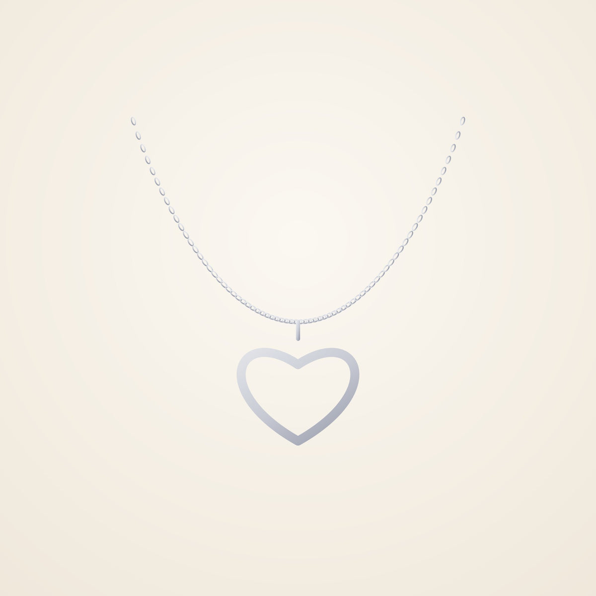 Silver open heart necklace
