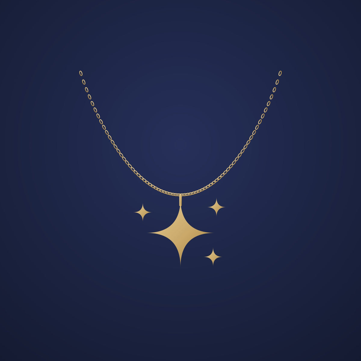 Star necklace on a night-sky background