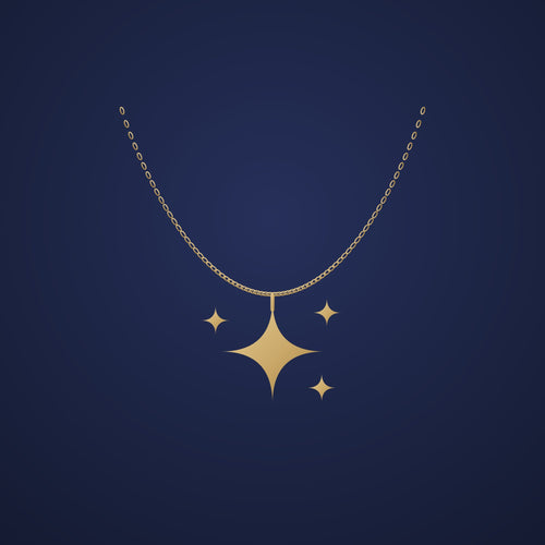Star necklace on a night-sky background