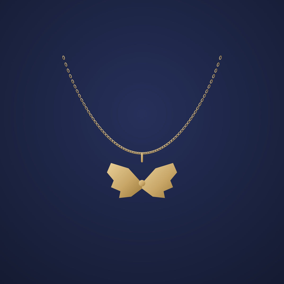 Angel wings necklace on a night-sky background
