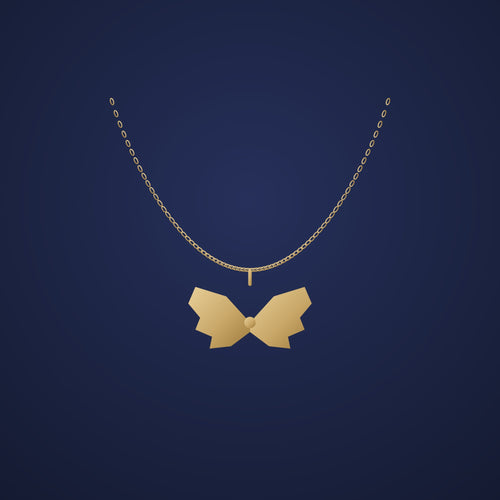 Angel wings necklace on a night-sky background